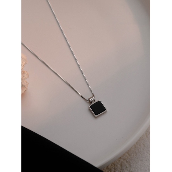 S925 Bạc Thẻ Vòng Cổ Thời Trang Retro Trang Sức Xương Đòn Dây Xích Cô Gái Sinh Viên Quà Tặng Đám Cưới