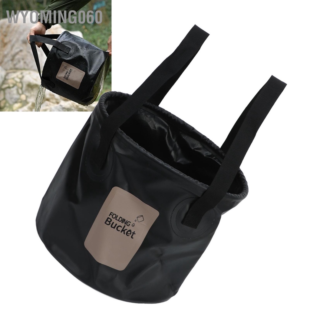 [Hàng Sẵn] Cắm Trại Xô Có Thể Gập Lại Dung Tích 10L Cấp Thực Phẩm Lưới PVC Mặt Dây Gia Cố Di Động Ngoài Trời Cho Du Lịch【Wyoming060】