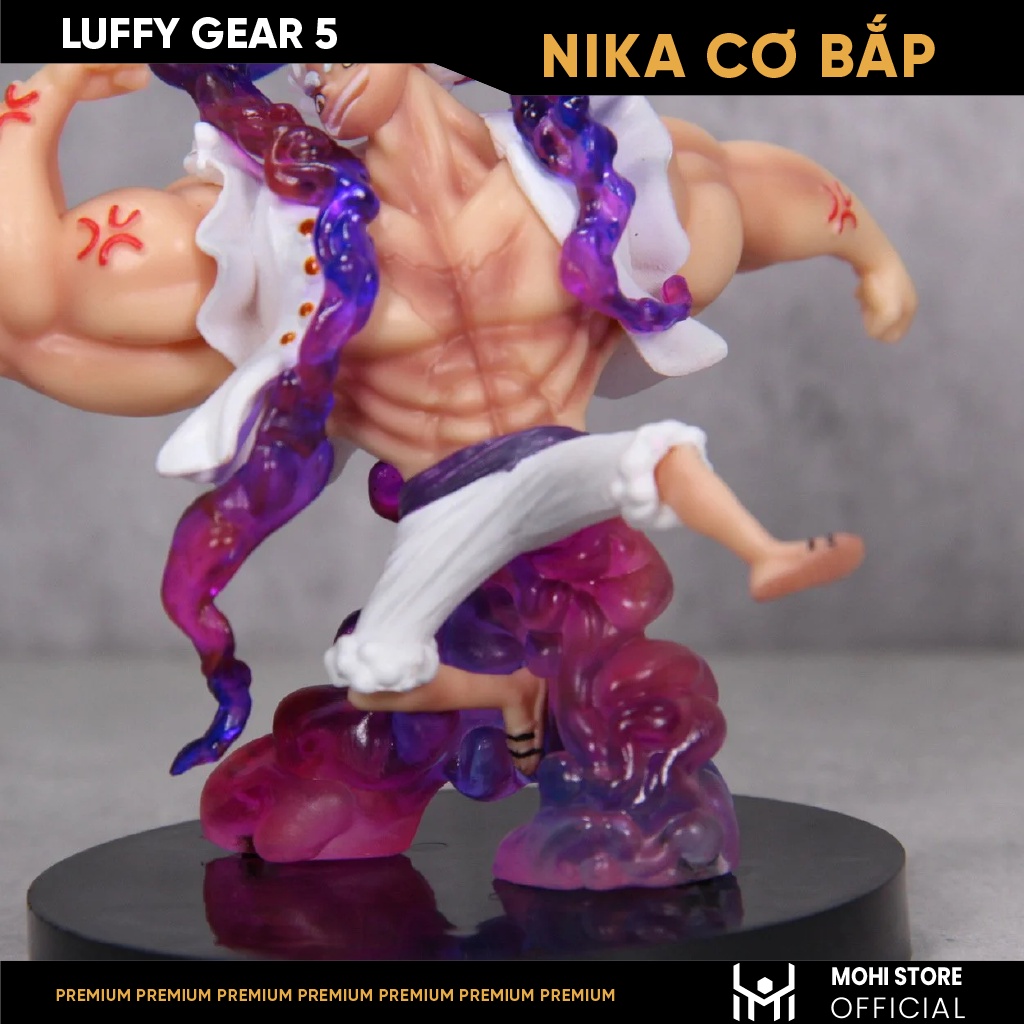 Mô hình One Piece - Figure Luffy Gear 5 Nika bản cơ bắp cao 11cm no BOX
