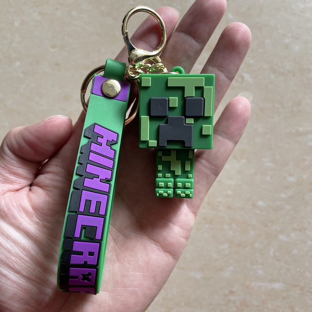 Mới Móc Khóa Nhựa pvc In Hình Nhân Vật game minecraft Dễ Thương
