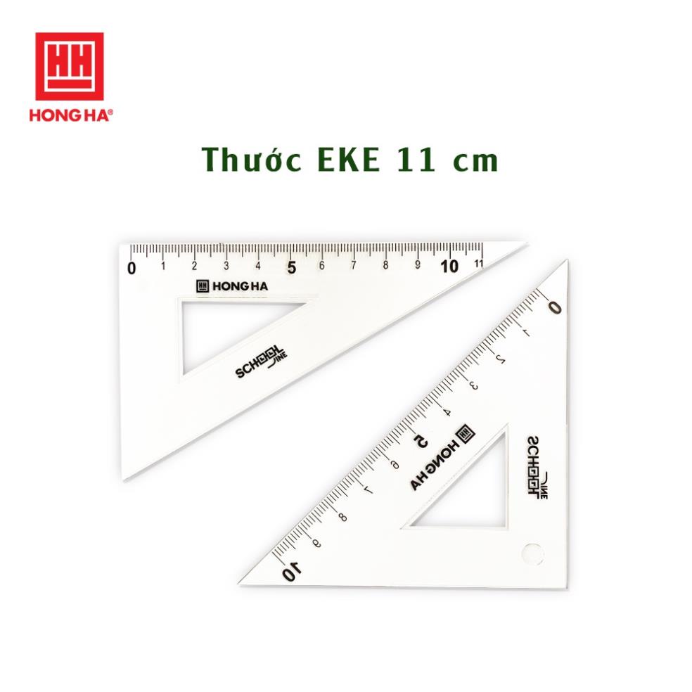 Bộ 4 dụng cụ eke, thước kẻ, đo độ học sinh - Hồng Hà  .