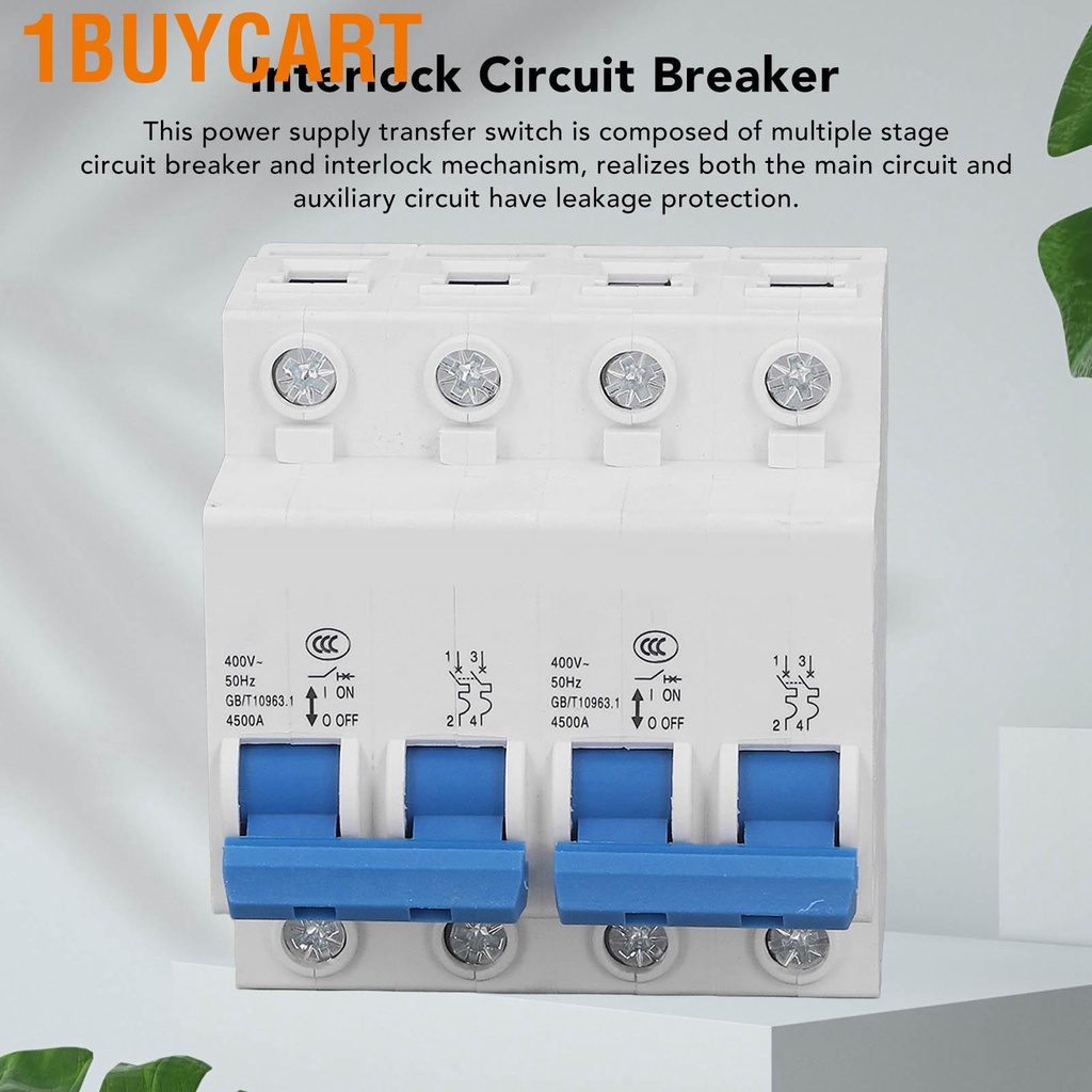 1buycart Circuit Breaker Interlock Manual Dual Power Transfer Switch AC 400V 4500A for Home