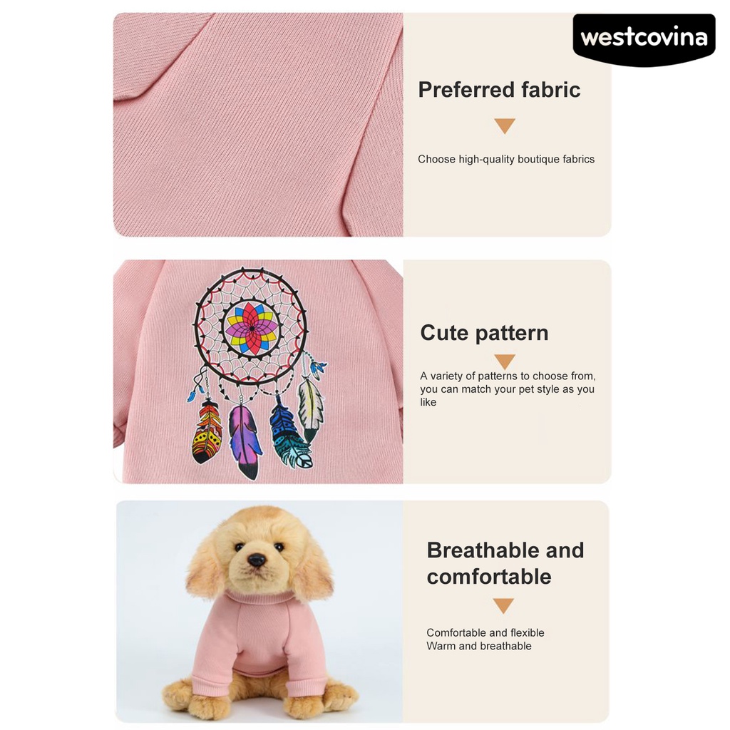 [COD]♘Áo Sweater Họa Tiết Dreamcatcher Thân Thiện Với Da Thời Trang Mùa Thu Cho Thú Cưng