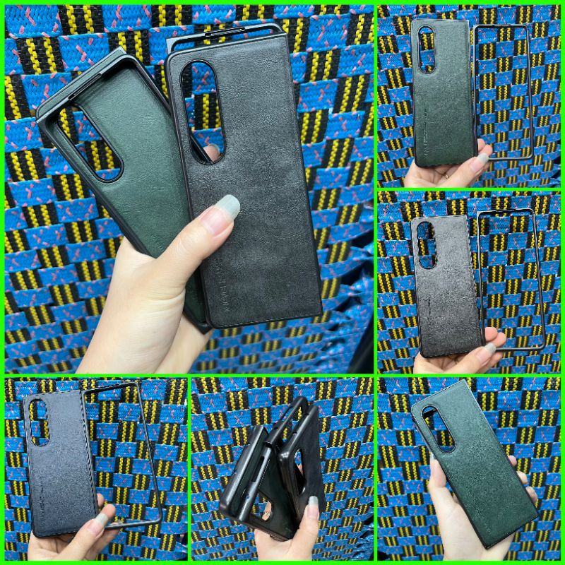 Case ốp lưng Samsung Z fold 4 kiểu da mỏng gọn ôm máy hàng công full box