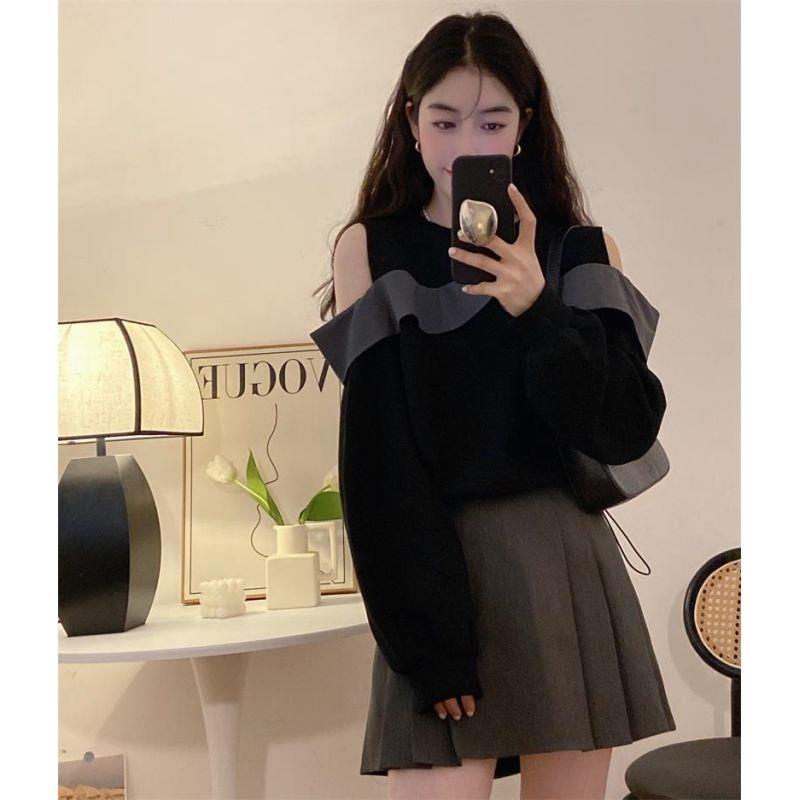Áo sweater Trễ Vai Phong Cách Hàn Quốc Thời Trang Mùa Thu Mới 2022
