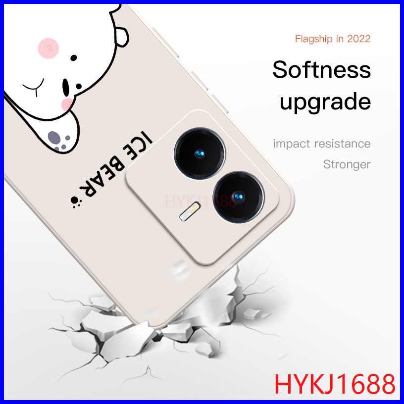 Ốp lưng Vivo Y22S Ốp Điện Thoại tpu Silicon Hình Gấu Và Mũ Cho Vivo Y22 Y22S 2022 HBX