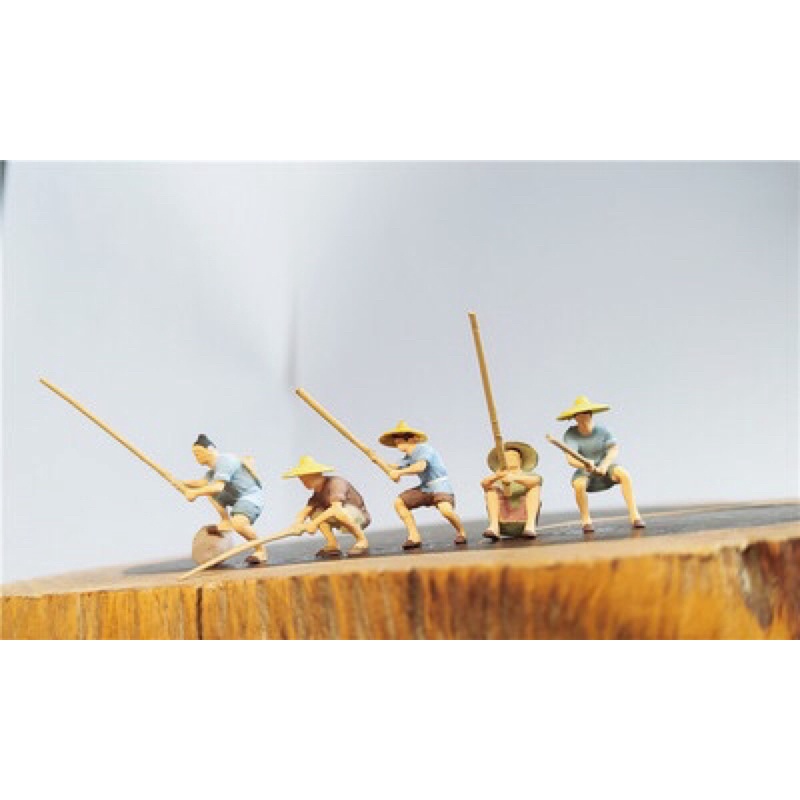 Bộ 5 người Câu Cá tỉ lệ: 1:64 Tượng phối tiểu cảnh, hòn non bộ, mô hình, phối đá cảnh, suiseki, phối hang động,...