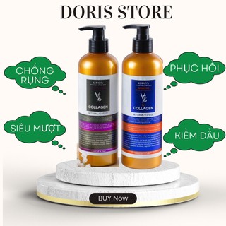 Dầu Gội Xả Keratin V76 Kiềm Dầu Dưỡng Ẩm Phục Hồi Kích Thích Mọc Tóc Hương Nước Hoa 800ml * 2 Chính Hãng