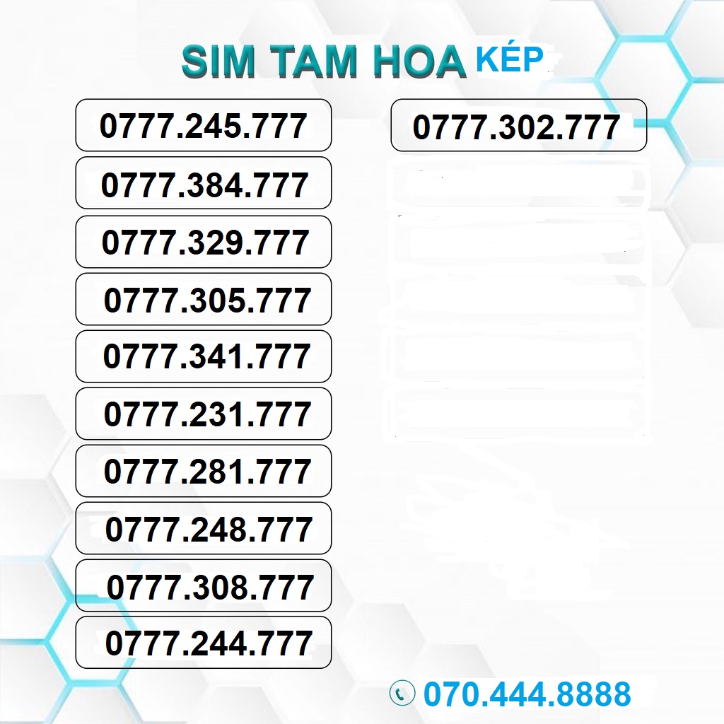 Sim số Mobifone dạng tam hoa kép