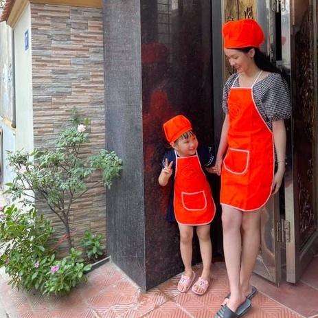 Sét Tạp Dề + Mũ Cho Cô Giáo, Phụ Huynh, Học Sinh, Sinh Viên. Yếm + Nón 2 Lớp Hàng Đẹp, Giá Rẻ Tại Hà Nội