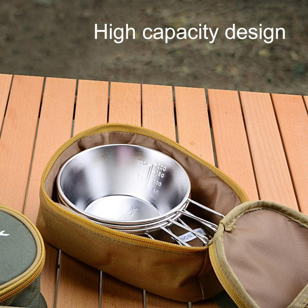 Bộ Dụng Cụ Ăn Uống Bằng Thép Không Gỉ Chất Lượng Cao ​Túi Đựng Đồ Nướng BBQ Chống Thấm Nước Có Khóa Kéo Tiện Dụng