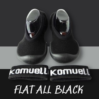 [Mã SKAMA8 giảm 8% đơn từ 300k] CHÍNH HÃNG GGOMOOSIN -Giày tập đi cho bé cưng flat đen đế đen