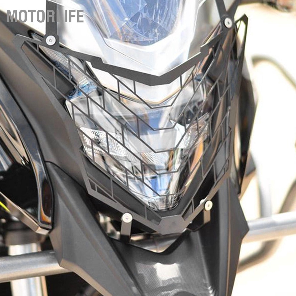 Motorlife Đèn pha xe máy màu đen Lưới bảo vệ đèn Tấm che thay thế cho CB500X 2016‑2017