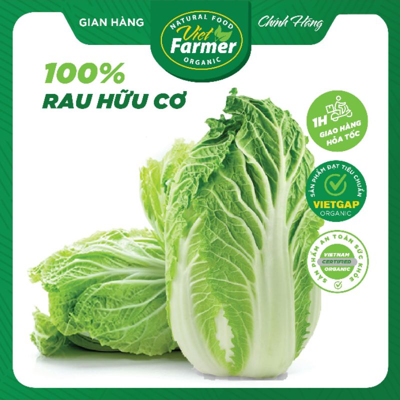 Cải thảo hữu cơ tiêu chuẩn VietGap (Giao hàng hỏa tốc 1 giờ)