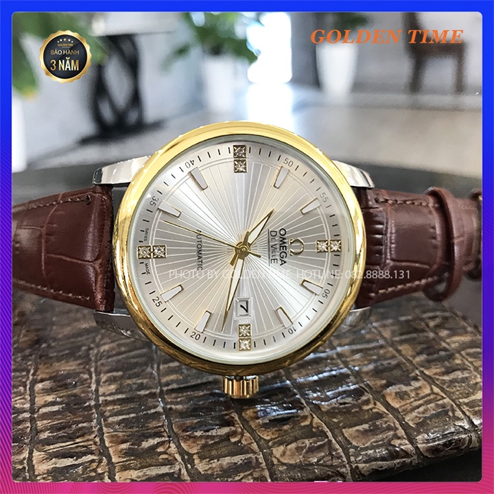 Đồng hồ Nam OMG04 Dây da cao cấp, Mặt tráng Sapphire