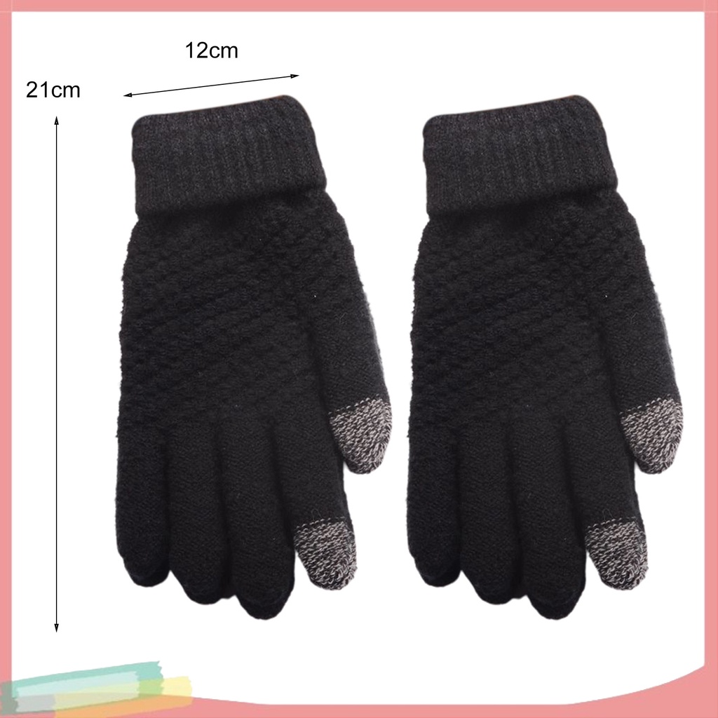 Găng tay dệt kim màu trơn chống gió thời trang thu đông kiểu dáng dễ thương