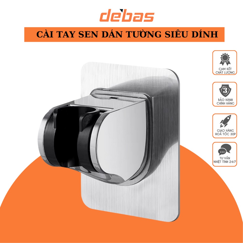 Giá đỡ tay sen dán tường siêu bền chịu nước tốt không cần khoan đục cài bát sen dán điều chỉnh lên xuống Debas