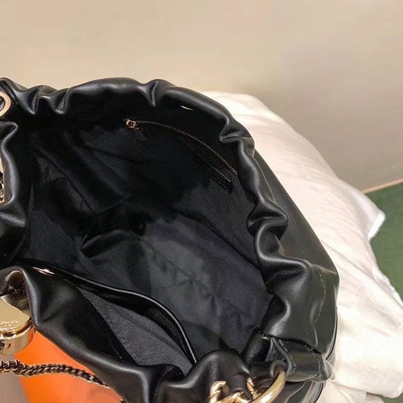 Túi xách SUPERCUTE da PU dây rút màu trơn sức chứa lớn dễ phối đồ thời trang cho học sinh