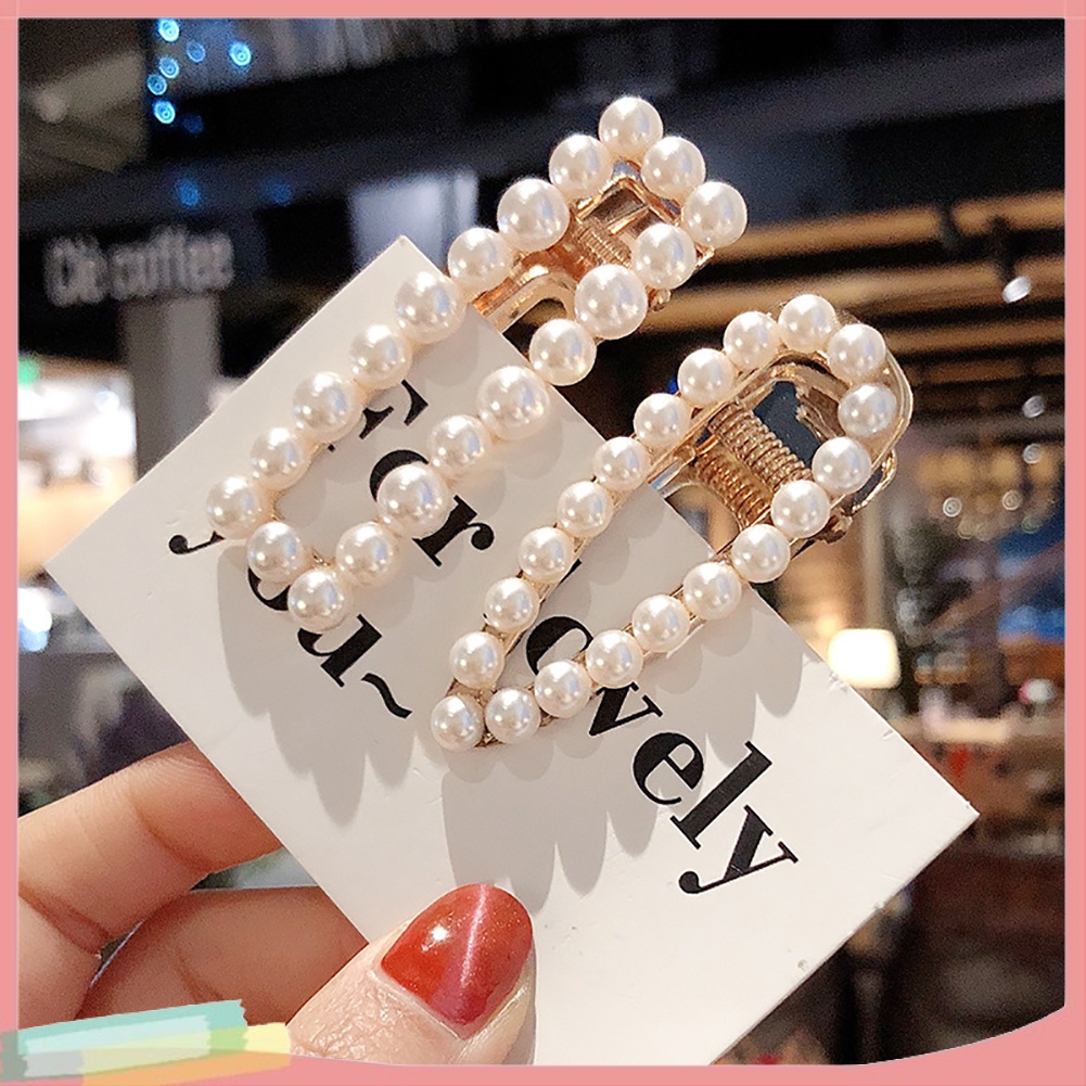 Kẹp tóc đính ngọc trai giả thanh lịch cho nữ