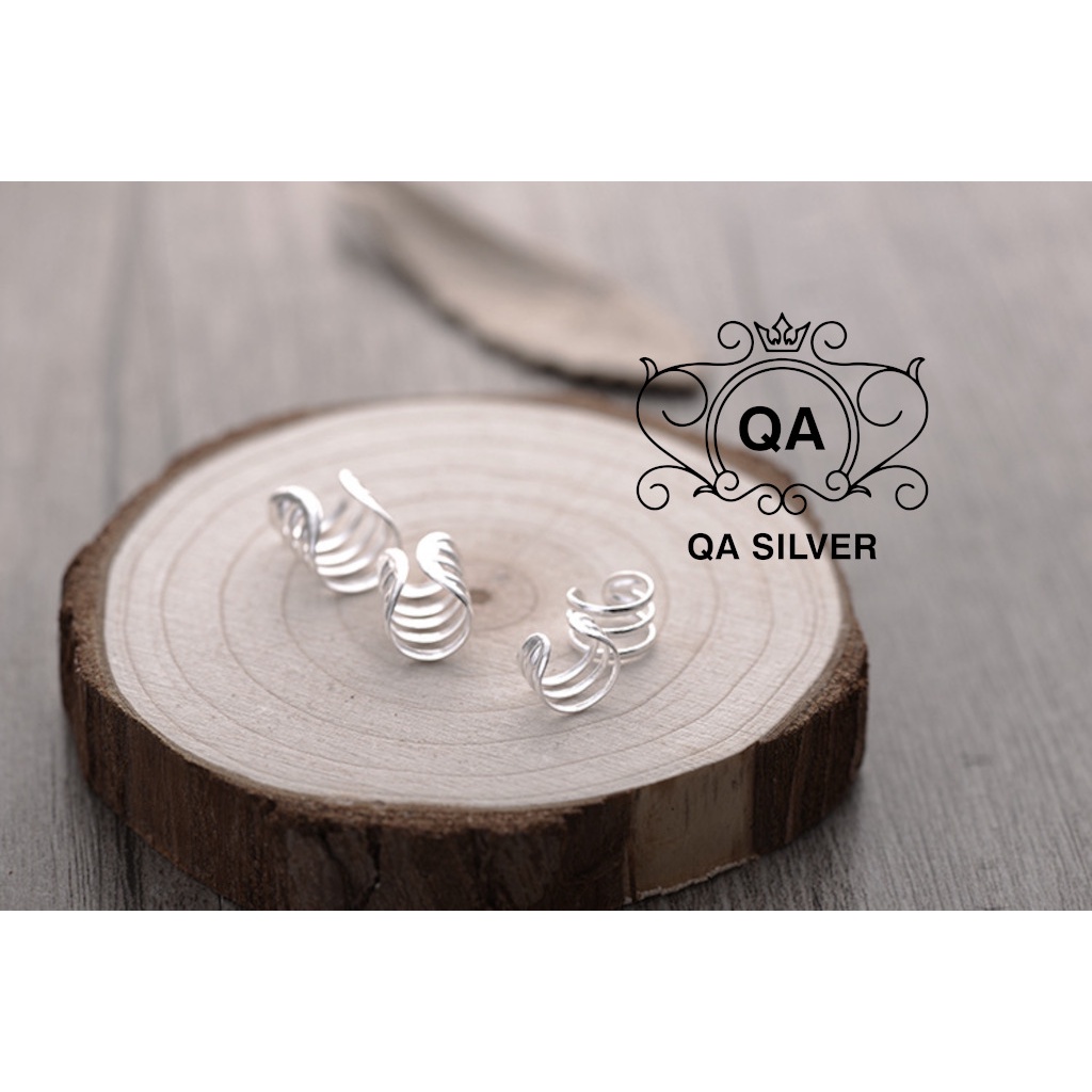 Khuyên tai bạc 925 kẹp vành tầng không cần lỗ bông nam nữ layer S925 EARCUFF QA SILVER Earrings EA210108