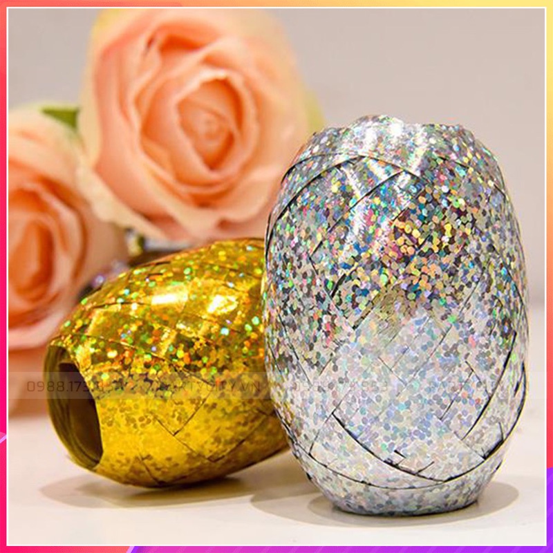 Ruy băng kén buộc đuôi bóng trang trí sinh nhật, phòng cưới dài 10m