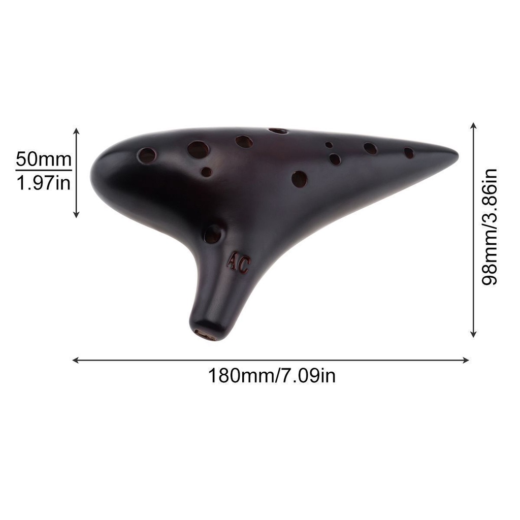 Sáo ocarina 12 lỗ bằng gốm sứ có phụ kiện