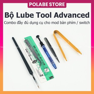 Bộ dụng cụ lube switch mod bàn phím cơ gồm switch puller cọ lube bút gắp linh kiện để lube stab bàn phím - Polabe Store