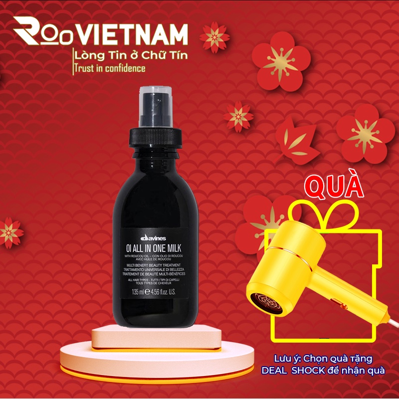 Xịt Dưỡng Tóc Davines OI OIL All in One Milk Đa Năng, Độ Phồng Tóc, Gỡ Rối