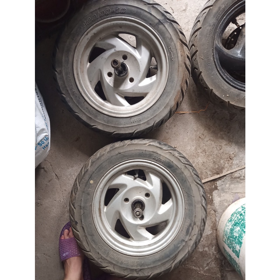 Bánh xe ga trước tháo xe zin dùng để chế xe ba gác, xe lôi, xe kéo, xe rùa...