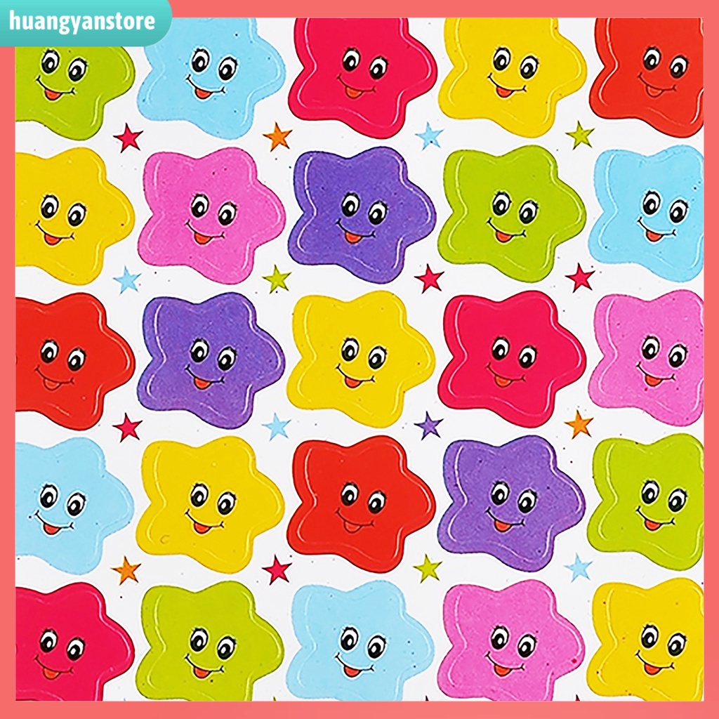 HY/ Set 10 tờ sticker hình ngôi sao có mặt cười xinh xắn dùng để trang trí thủ công