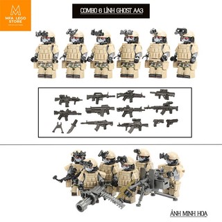 Đồ chơi lắp ráp swat army , mô hình lắp ghép quân sự - Combo 6 lính AA3
