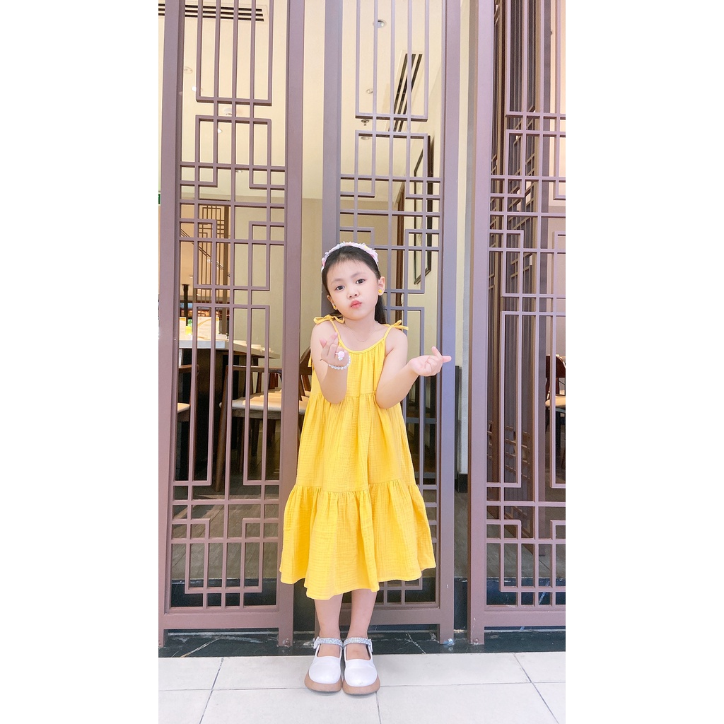 váy bé gái - baby doll vàng (13kg đến 38kg)