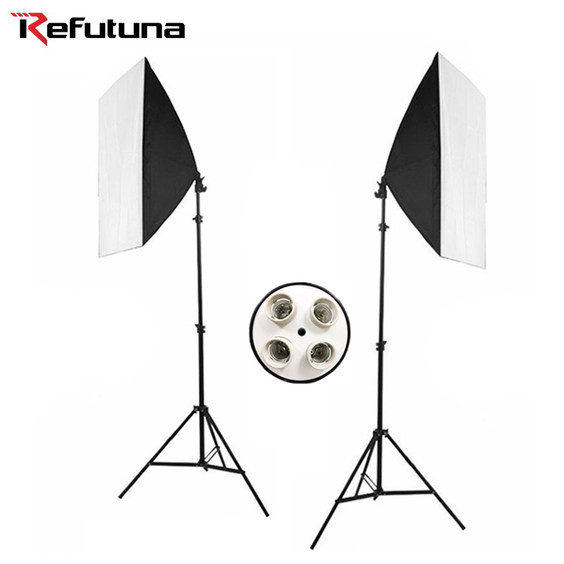 Hộp tản sáng softbox 50x70cm dùng cho đèn studio quay phim, livestream có 4 chui E27 siêu sáng chụp ảnh