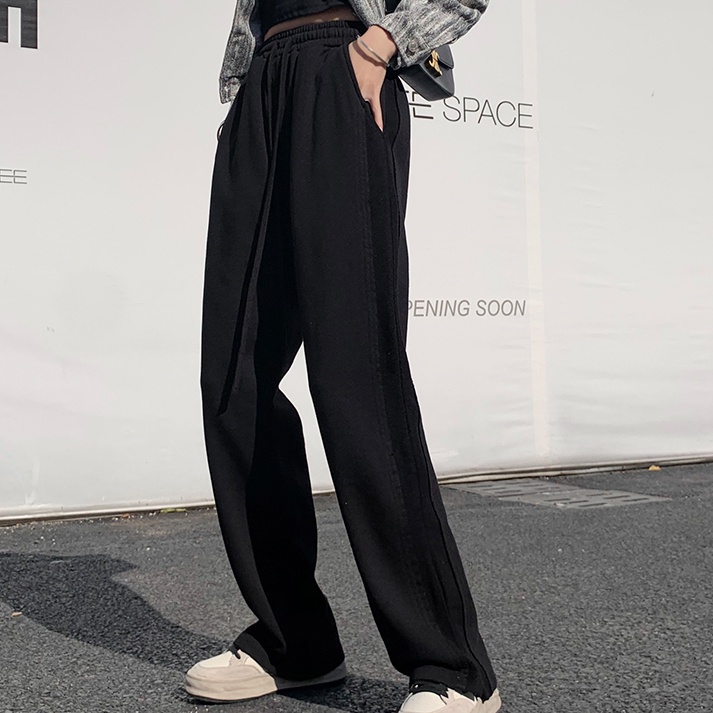 Quần SUXI ống rộng lưng cao màu sắc đơn giản thời trang cho nữ