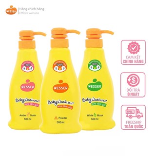 Combo 2 chai sữa tắm gội Wesser bubble 500ml/chai đủ hương, chính hãng