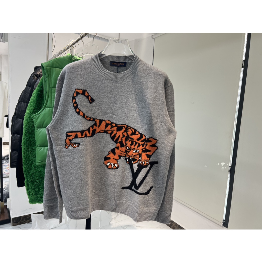 Áo len dài tay mẫu con hổ thời trang cao cấp Louis Vuitton LV