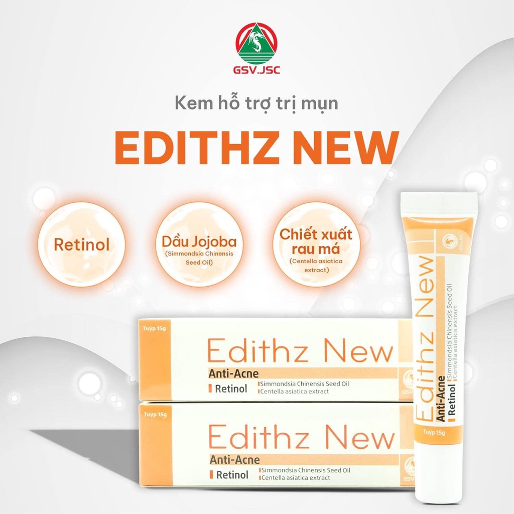 EDITHZ CREAM, NEW - Giúp giảm tình trạng mụn trứng cá và thâm sau mụn
