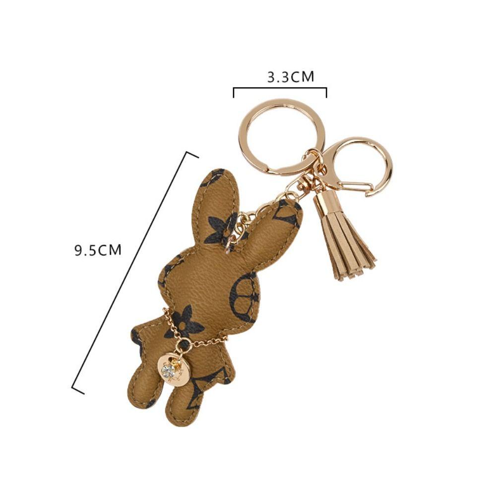 AARON1 Móc Khóa Hình Thỏ Tua Rua Dễ Thương