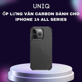 Ốp lưng vân carbon uniq hybrid combat aramid dành cho iphone 14 pro max / 14 pro / 14 plus / 14