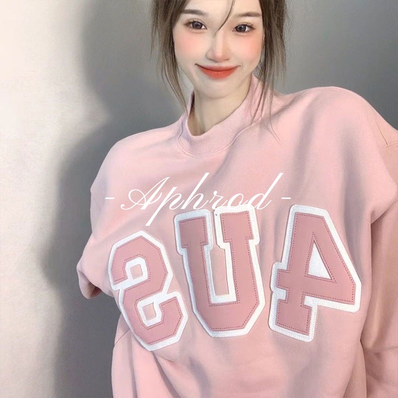 Áo Sweater Tay Dài Cổ Tròn In Chữ Thời Trang Cho Nữ