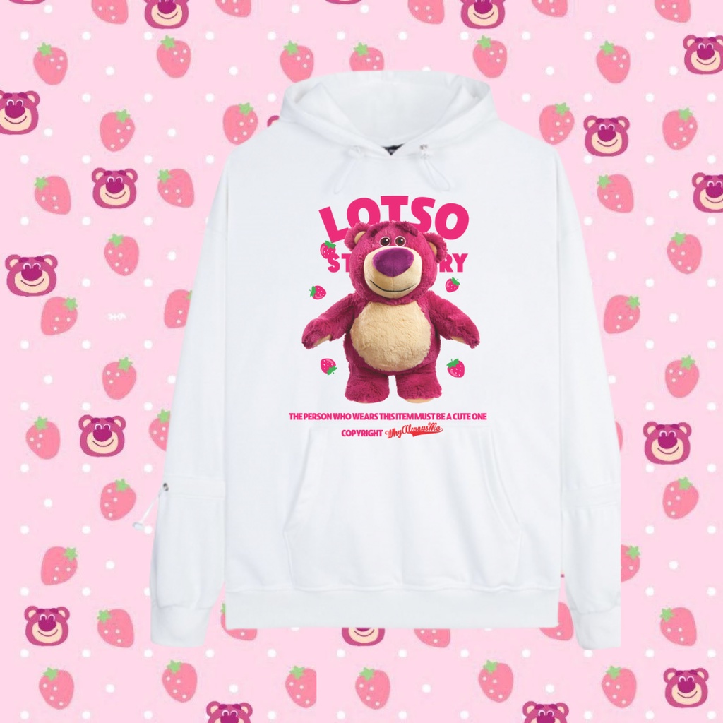 Áo hoodie gấu dâu Lotso 001 nam nữ UNISEX