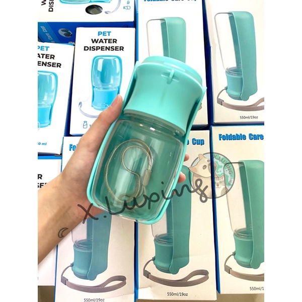 Bình nước uống gấp đôi cầm tay cho chó mèo - Bình nước uống dã ngoại cho chó mèo