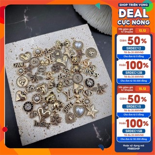 Set cham đồng 52viên sáng đẹp - charm đồng gắn móng tay thiên di nail