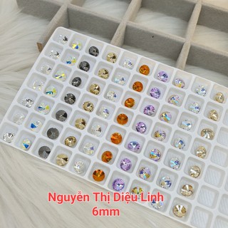 Đá khối tròn K9 6mm đế dẹt