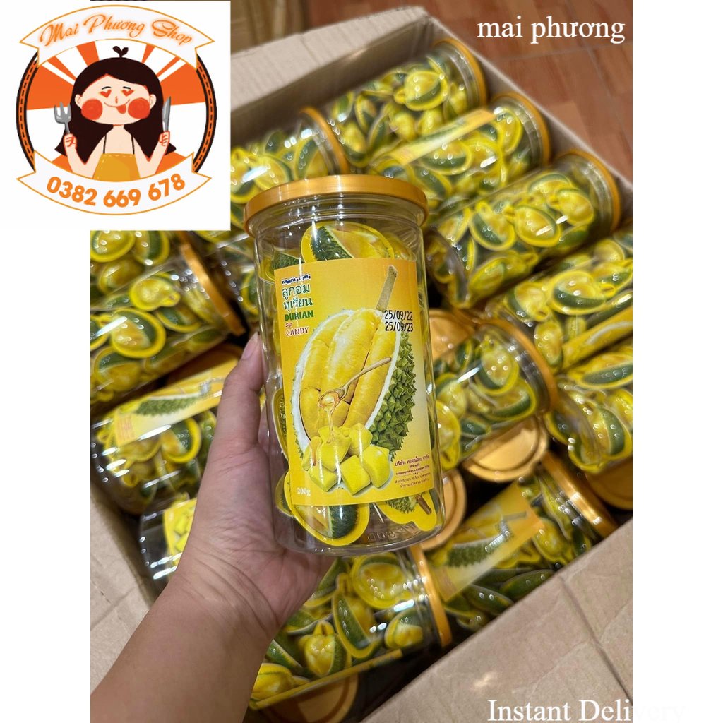 Kẹo dẻo sầu riêng Thái Lan 3D độc lạ Hộp 300g