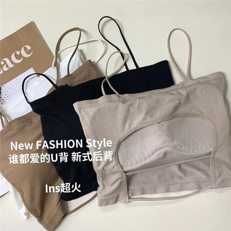 NRVP Áo Tank Top Đơn Co Giãn Phong Cách Hàn Quốc Mới Với Đệm Lót