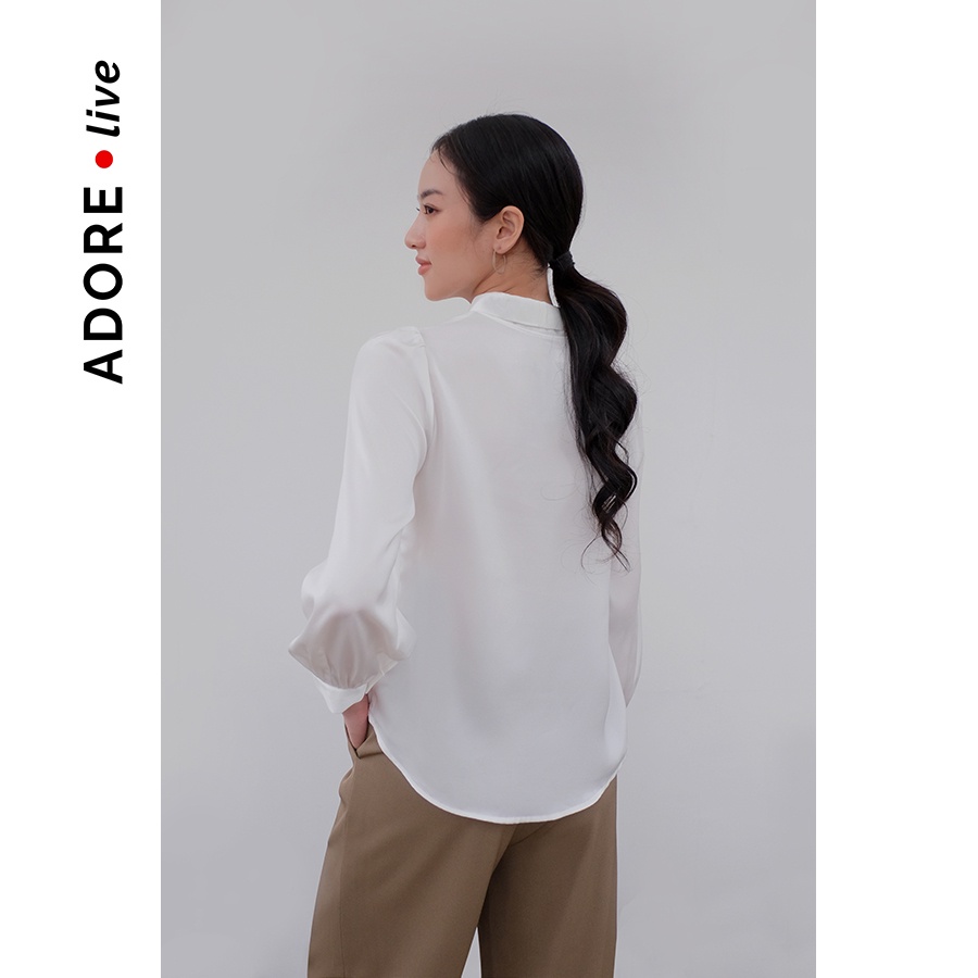 Áo sơ mi basic lụa 3 màu cổ buộc nơ 2LSH1006 ADORE DRESS