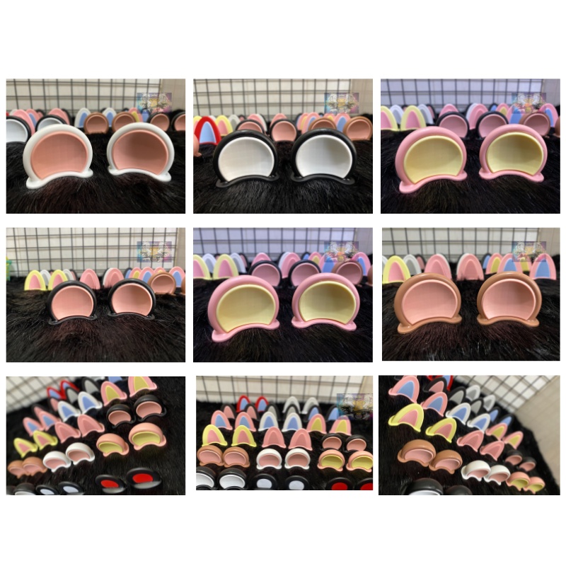 Tai GẤU LỚN 2 Màu Nhựa Cứng Siêu Cute Gắn Tất Cả Các Loại Mũ