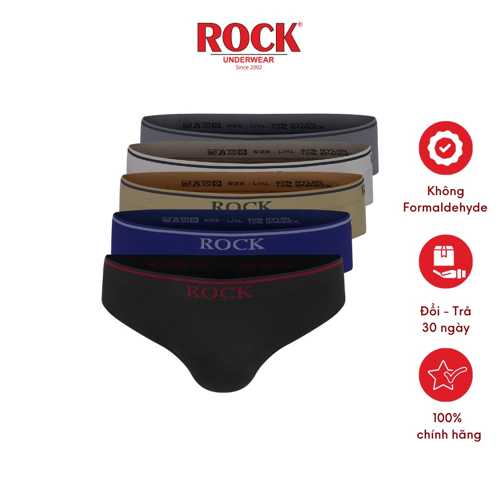 Combo 5 quần lót nam cao cấp ROCK UNDERWEAR SEAMLESS 502 không đường may, nylon spandex co giãn tốt,thoáng mát,không cấn