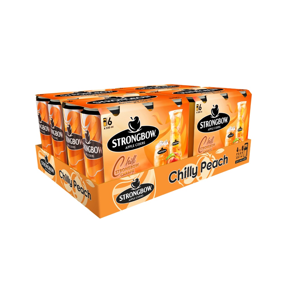 HỎA TỐC HCM - Combo 3 Thùng 24 lon nước táo lên men Strongbow Vị Đào 330ml/lon